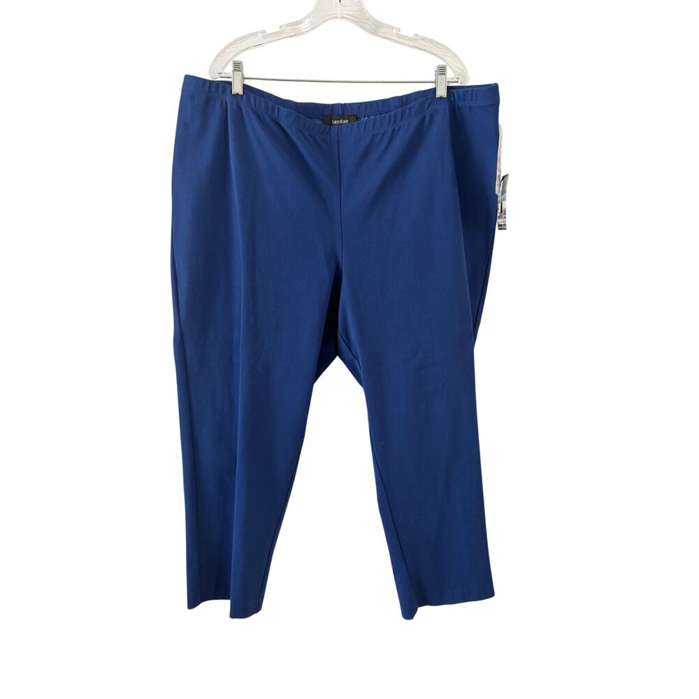 Karen Kane Piper Pant Blue High Rise Cropped Pants Size 22W Double Stretch NWT